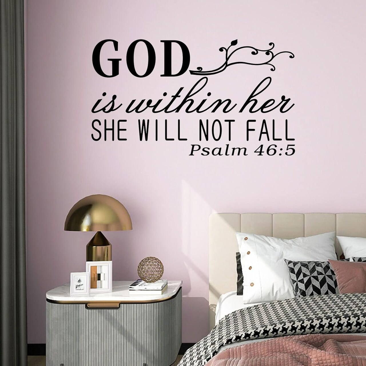 Bible Verse Wall Decals, God Wall Decals, Quotes Christian Religious Family -28"X16"